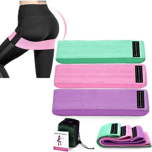 3PCS Rubber Bands Fitness Hip Circle Bands Anti-slip Resistance Bands Hip Lifting Gym Fitness Expander Training Yoga Pilates