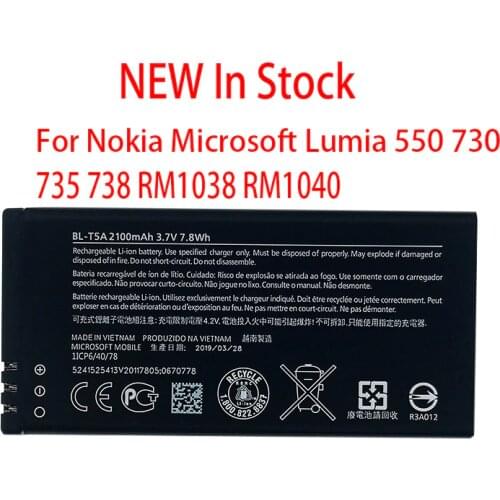 Wisecoco New Original 2100/3250mAh BL-T5A Battery For Nokia Microsoft Lumia 550 730 735 738 RM1038 RM1040 Phone With Track Code