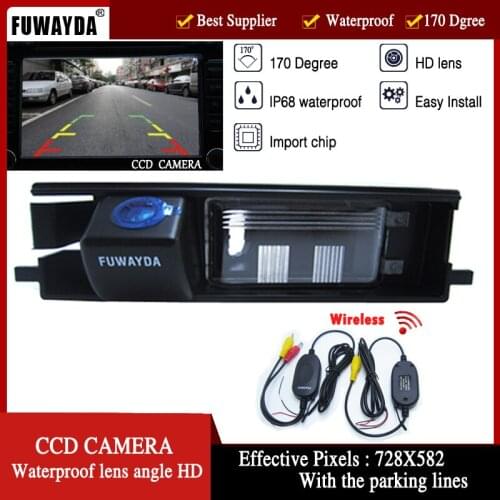 FUWAYDA Wireless Car Rear View Mirror Image With Guide/Help/Parking Line CCD CAMERA for TOYOTA RAV4 RAV-4 / Porte WATERPROOF HD