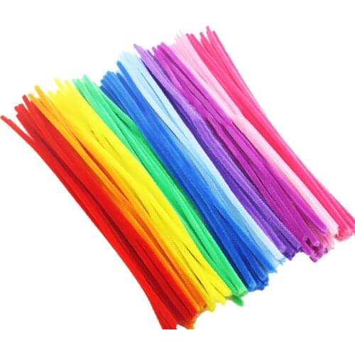 50pcs DIY Craft Chenille Stems Handmade Handicraft Twist Stick Braiding Wire Children Kid Plush Stick Educational Toy