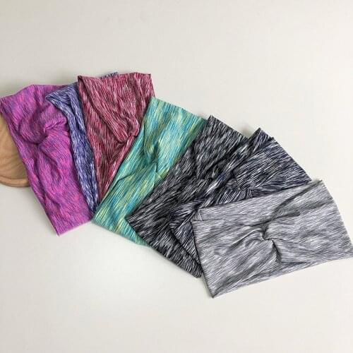 Europe Broad Brimmed Exercise Headband Women Striped Print Elastic Gym Headwear Fashion Casual All Match Bandanas Hairbands