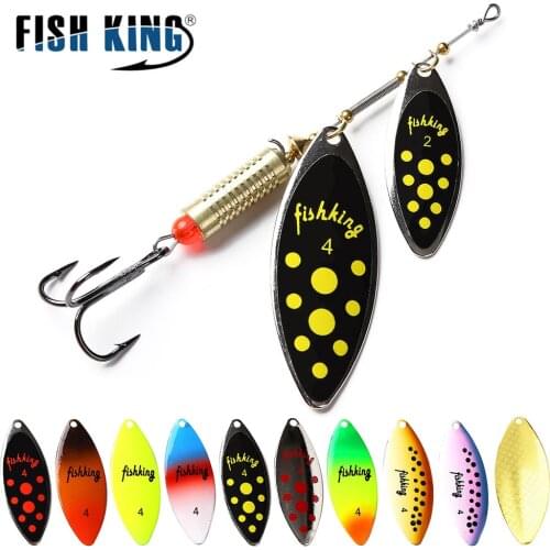 FISH KING 1 PC Long Cast Fishing Lure Spinner Bait Hard Fake Fish Metal Lures With Hook Pike Fishing Lure