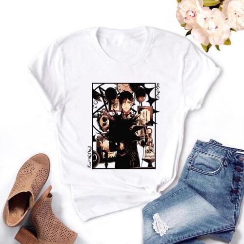 Manga Black Butler Printed Tshirt Anime Sebastian Graphic TShirt Koroshitsuji Sebastian Harajuku T-Shirt Man Women Summer tshirt