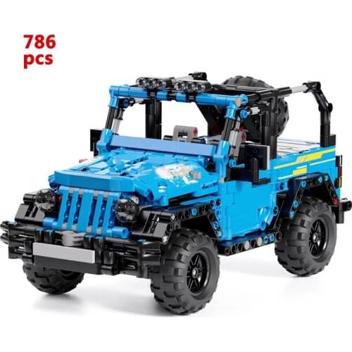 City MOC SUV Off-road Vehicle Diamond Building Blocks Model Technical 786pcs Creative Racing SuperCar Bricks Toys For Children