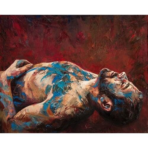 HOT SALE MEN ART # 2020 TOP ART NUDE MAN ART-100% Handpainted nude male Abstract art oil painting -gay oil painting on canvas