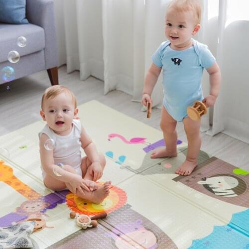 Playing floor XPE foam cartoon thickened 150*180*0.8cm double surfaces crawling baby mat on sale mat012