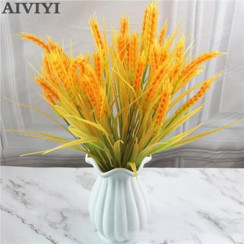 Artificial wheat Flower Plant Wheat Ear Wedding Autumn Decor Simulated Grain Seedling Paddy Fake Plastic Flower Home Fall Decor