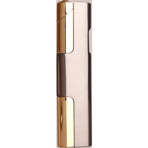 Classic Simple Electroplating Windproof Cigar Butane Gas Fashion Cigarette Lighter Straight Into The Red Flame Mens Gadgets