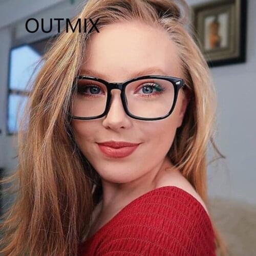 Classic Square Frame Glasses for Men Women Anti Light Blue Reading Eyewear Computer Eyeglasses Myopia Optical Goggle Spectacles