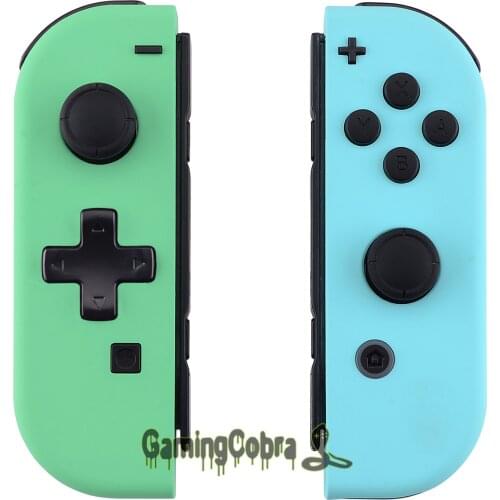 Mint Green & Heaven Blue Soft Touch Controller Housing (D-Pad Version) With Full Set Buttons Replacement for NS Switch Joy-Con