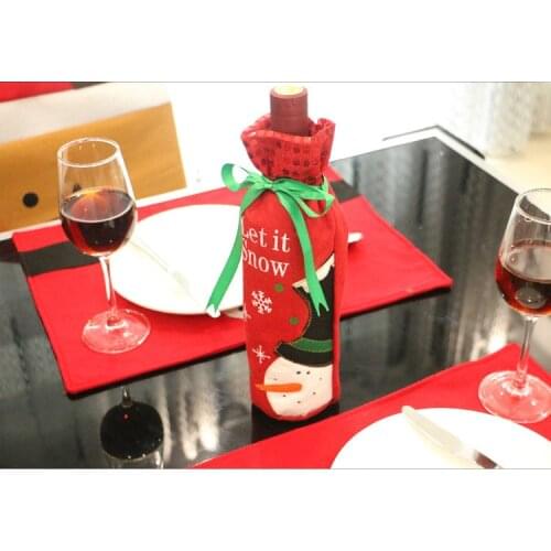 Red Wine Bottle Cover New Years Products Christmas Party Decoration Supplies Gifts New Year Decor for Home
