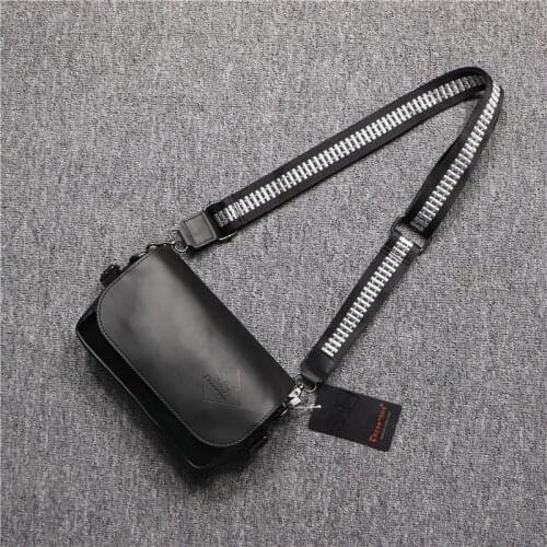 Fashion Korean Style Mens Messenger Bags Casual Crossbody Bag Small Leather New Brand Design Shoulder Sling Bag Daily Phone Bag