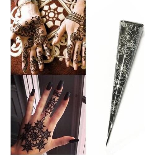 Temporary Tattoo Kit Black Herbal Henna Cones Body Paint Natural Art Waterproof Ink Temporary Tattoo Color DIY F2N2