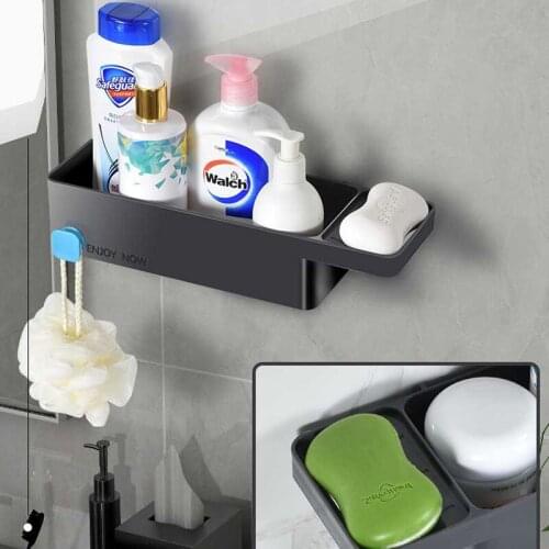 Nordic Wall-mounted Storage Shelf Drainer Rack Soap Holder Bathroom Wall Organizer Stand Kitchen Cabinet Spices Organizer Shelf