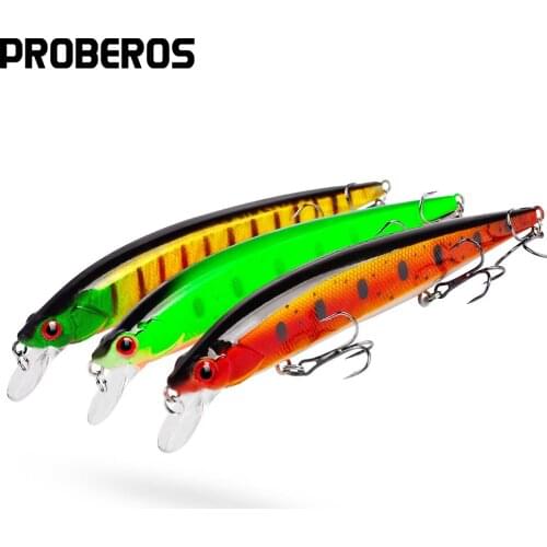 PRO BEROS 5PC Minnow+Box Fishing Lures 18.5g-0.65oz 10 Color 6# BKB Hooks 14cm-5.51" Bass Hard Bait Fishing Tackle Lure Set