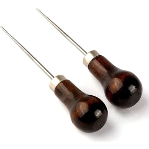 Professional Leather Wood Handle Awl Tools For Leathercraft Stitching Sewing Accessories for leather craft tool handwork tool