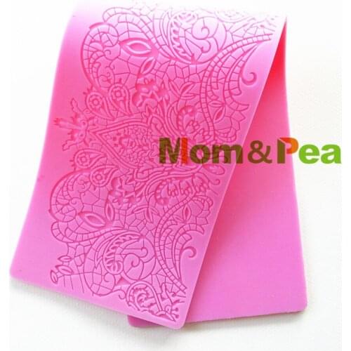 Mom&Pea GX140 Free Shipping Silicone Lace Mold Big Size Cake Decoration Fondant Cake 3D Mold Food Grade Silicone Mould