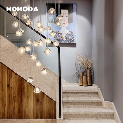 Modern LED Crystal Chandeliers Nordic Ball Apple Stainless Steel Pendant Lights Bedroom Living Room Staircase Kitchen Lamps Deco
