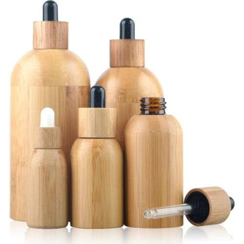 100ml 120ml essential oil glass dropper bottle with bamboo lid bamboo serum bottle e-liquid all bamboo dropper bottle Essence