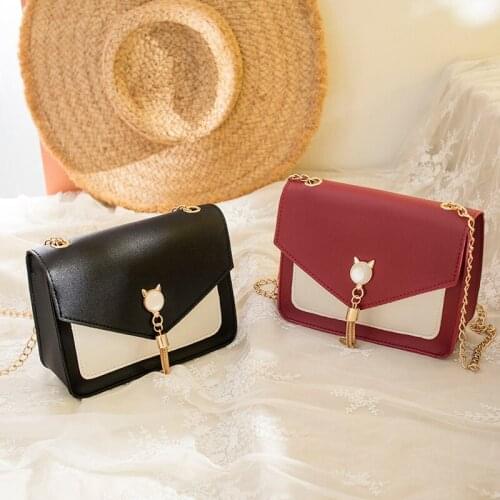 Messenger Crossbody Bag Pearl Cat Bags for Women Luxury Designer Cover Tassel Chain Shoulder Small Square Bag