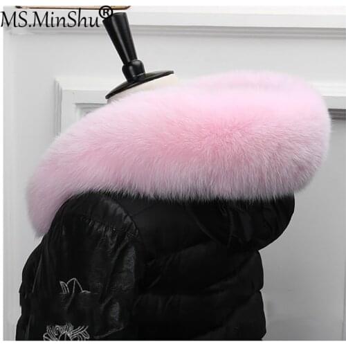 Ms.MinShu Children Fox Fur Collar For Hood Kids Fur Scarf DIY Fur Trimming Custom Made