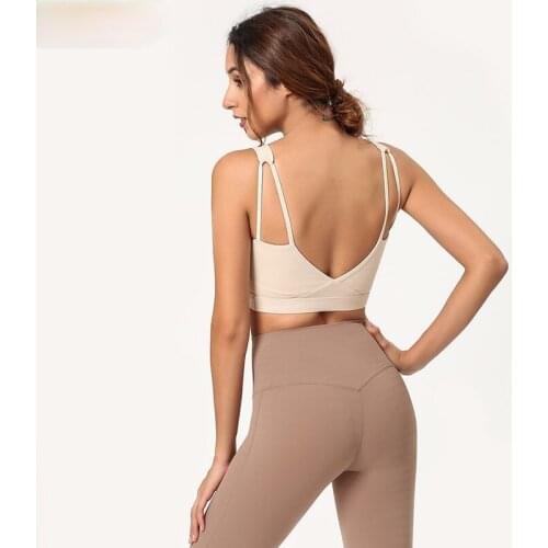 Women Yoga Bra Sports Underwear Fitness Gym Workout Running Dry Fit Push-up Breathable Crop Top Solid Color Tank Halter