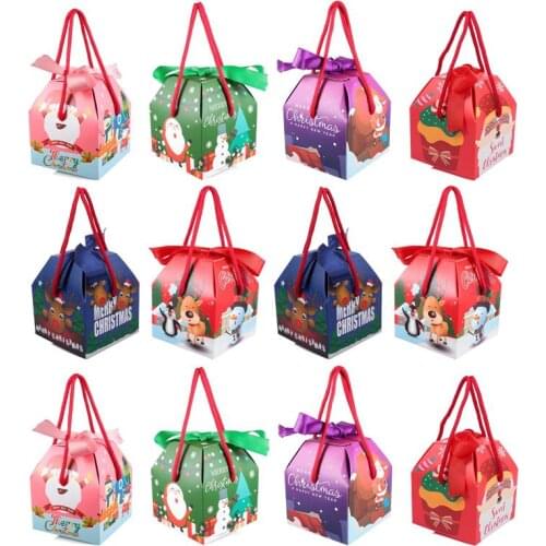 12pcs Christmas Gift Boxes Pretty Stylish Lovely Christmas Candy Boxes Treat Boxes Christmas Eve Box for Home Shop
