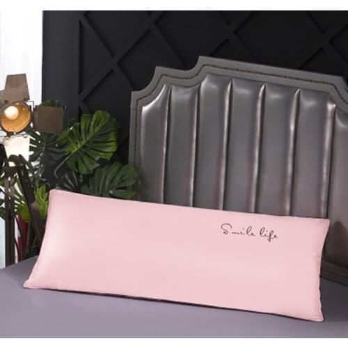 120/150/180cm Long Pillowcase Solid Color Exquiste Smooth Silk Satin Fabric Home Textile Bedroom Pillowcase