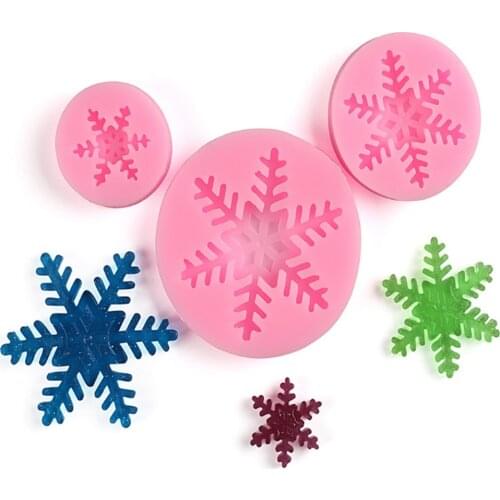 3PCS/set Xmas Snowflake Silicone Mold Fondant Cake Baking Candy Clay Chocolate Mould Cake Decorating Tools