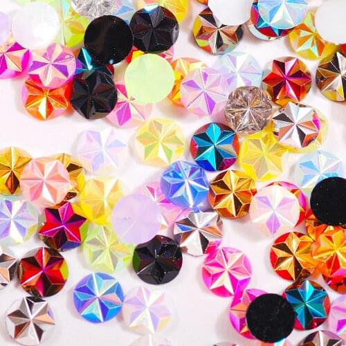 5MM 30000Pcs/Bag Top Resin Round 16 Color Flower Flatback Rhinestone Wedding Dress Adornment For DIY Clothing Decoration