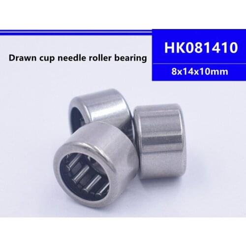50pcs/100pcs high quality HK081410 8x14x10mm Drawn Cup Caged Needle Roller Bearing 8*14*10mm