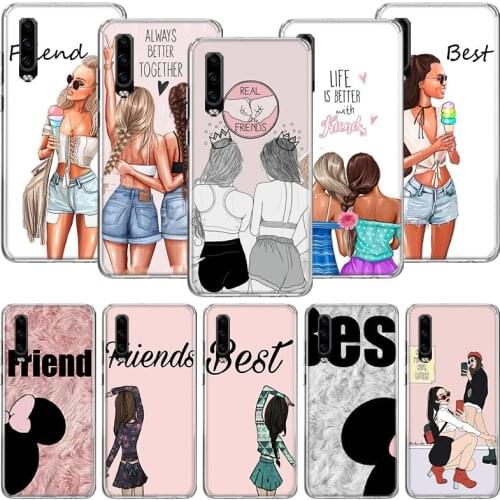 Girls Best Friends Forever BFF Phone Case For Huawei P30 P40 P20 P10 Mate 20 10 30 Lite Pro P Smart Z Plus Printing Cover Coque