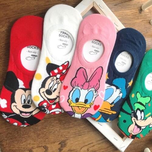 Disney cute Donald Duck Mickey Minnie women cotton socks cartoon animal funny low cut ankle socks summer invisible no show socks