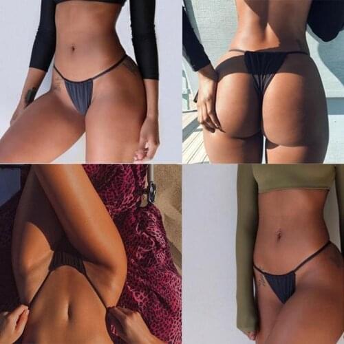 Womens Sexy Panties Stretch Cloth T Pants Lace Large Size T-Back Low-Rise Triangle Bottoms Seamless Beach Bikini Panties