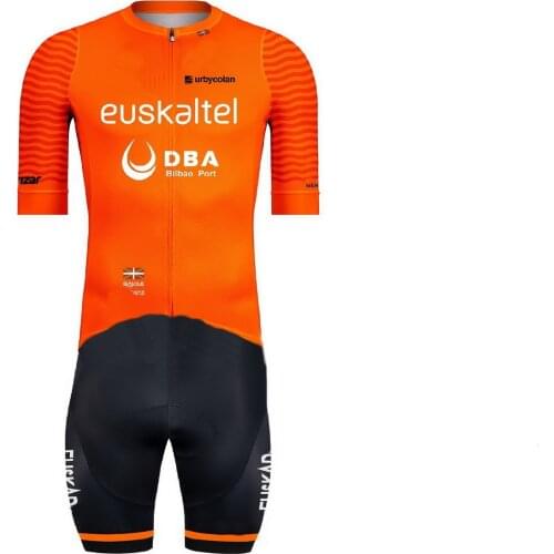 LASER CUT Skinsuit 2021 EUSKALTEL DBA Team Bodysuit SHORT Cycling Jersey Bike Bicycle Clothing Maillot Ropa Ciclismo