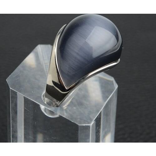 Fashion Ring Handmade Texture Glossiness Artificial opal Murano Rings Stainless Steel Fill Party Jewelry For WomanDrop Shipping