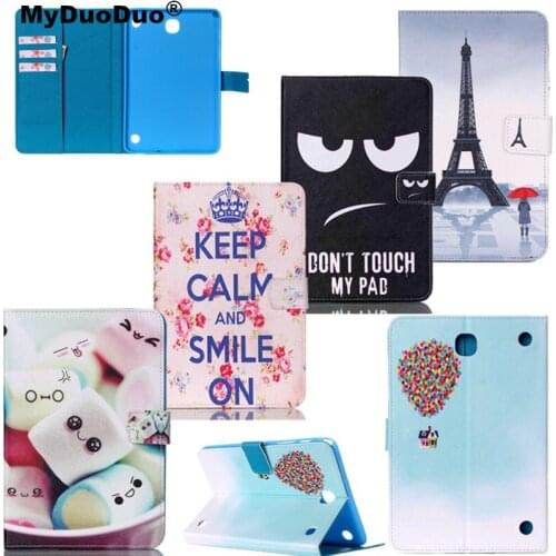 Fashion Print PU Leather Soft Back Case for Samsung Galaxy Tab A 8.0 T350 T355 SM-T355 P350 8"with Wallet Card Slot Tablet Cover