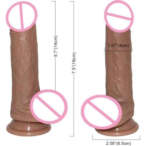 Soft Realistic Large Dildo Double Layer Silicone Big Dildos for Women Strap on Huge Dick Suction Cup Faloimitator Sex Adult Toys
