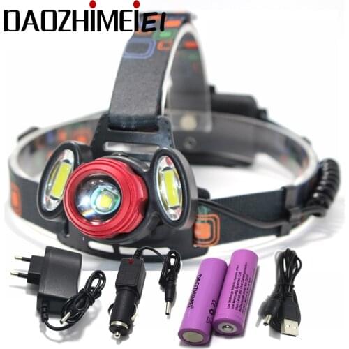8000Lumen Led lighting Head Lamp T6+2COB LED Rechargeable Camping Headlamp Hunting Flashlight Light Headlight