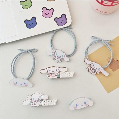 2021 New Kawaii Japanese Anmie Cinnamorol Hair Bands Cartoons Animal Big Ear Dog Acrylic Hairclips Girls Women Hair Accessories