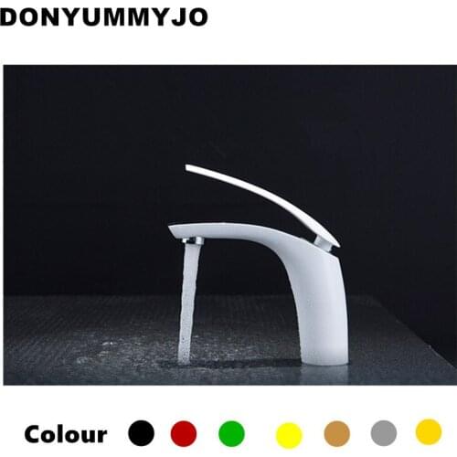 New Hot sell Brass Baking finish bathroom basin Faucet / Fashion 12 Colors Hot and Cold Water Mixer Tap / Black&White&Red