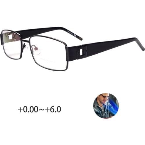 Men blue light blocking reading glasses black rectangle +0.75 +1.25 +1.5 +1.75 +2.25 +2.5 +2.75 +3.0 +3.25 +3.5 +3.75 +4.0 +4.25