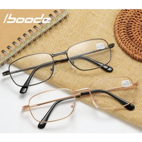 Iboode Oval Metal Reading Glasses Clear Lens Men Women Presbyopic Glasses Optical Spectacle Eyewear Prescription +1.0 TO 3.5