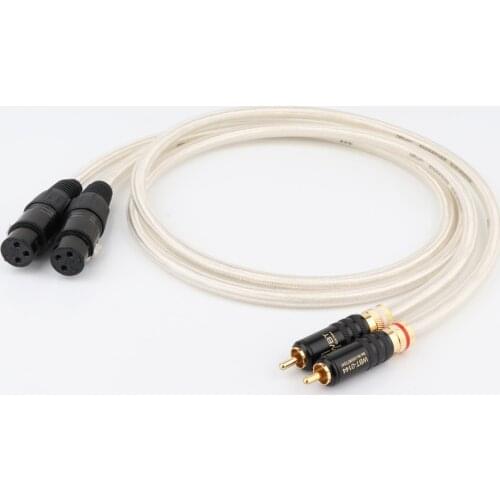 Pair hi-end Silver-Platedr OFC pure copper RCA male to XLR male Audio Interconnect Cable hifi audio extesion cord cable