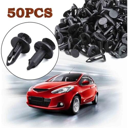 50Pcs 8mm Plastic Rivet Automotive Fasteners Car Door Bumper Cover Fender Bumper Fixed Clip for Mazda Car Styling Kit