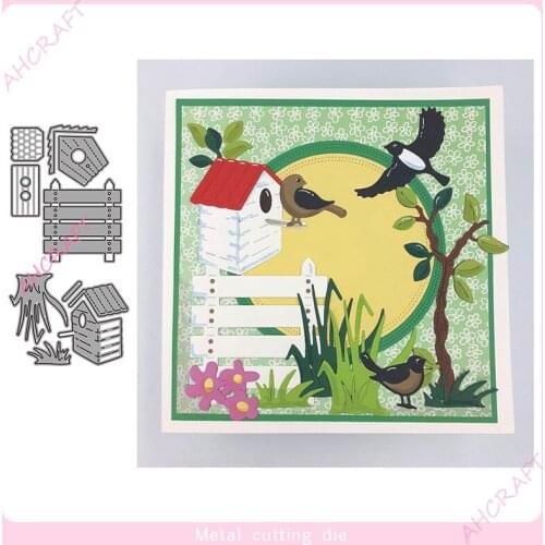 Bird house and grass Metal Cutting Dies for diy Scrapbooking Photo Album Decorative Embossing PaperCard Crafts Die2020