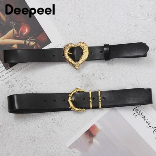 2021 Deepeel 1pc 3cm*100cm Retro Love Women Genuine Leather Belt Brass Pin Buckle Decorative Female Fashion Luxury Corset Belts