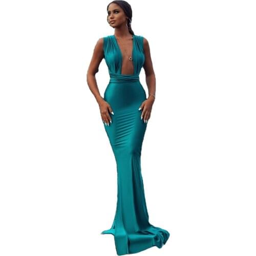 Hot Sexy Mermaid Long Bridesmaid Dresses Made In Spandex 2021