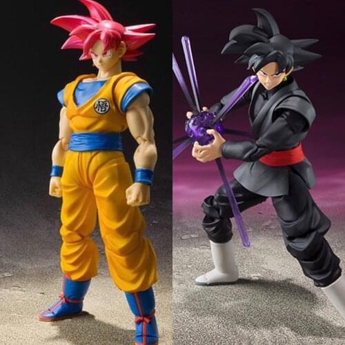 SHF Seven Dragon Ball Super Saiya Red Haired Monkey King Black Monkey King Zamas Peach Red Anime Figure Model Toys