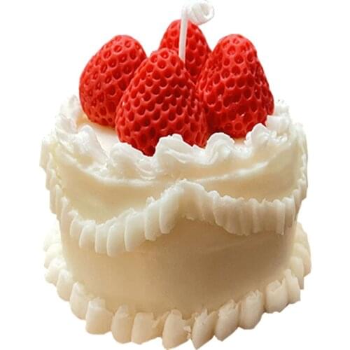 Strawberry Cake Shape Silicone Mold Mousse Cake Mold Aroma Candle Mold for Candle Making Accessories Cake Decor